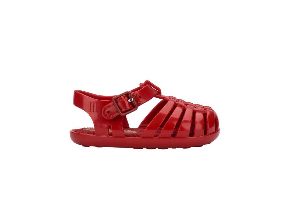 Baby Ruby Red Woven Jelly Sandals Mini Melissa
