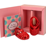 Baby Ruby Red Woven Jelly Sandals Mini Melissa