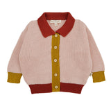 Baby Color Block Cardigan Red Caribou