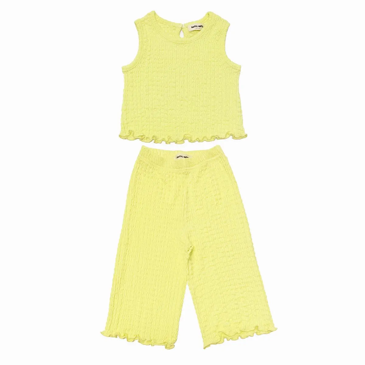 Kid Amy Tank & Pull-On Set, Lemon Petite Hailey