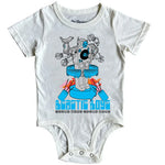 Baby Beastie Boys Robot SS Onesie White Rowdy Sprouts