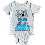 Baby Beastie Boys Robot SS Onesie White Rowdy Sprouts