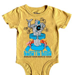 Baby Beastie Boys Robot SS Onesie Yellow Rowdy Sprouts