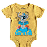 Baby Beastie Boys Robot SS Onesie Yellow Rowdy Sprouts