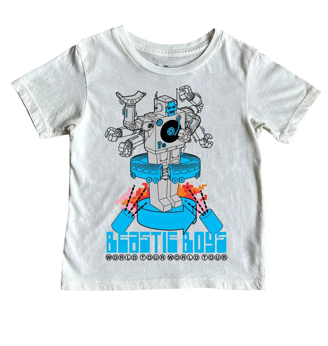 Kid Beastie Boys Robot SS Tee White Rowdy Sprouts
