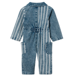 Baby Buddy Badge Denim Stripe Romper Goldie&Ace