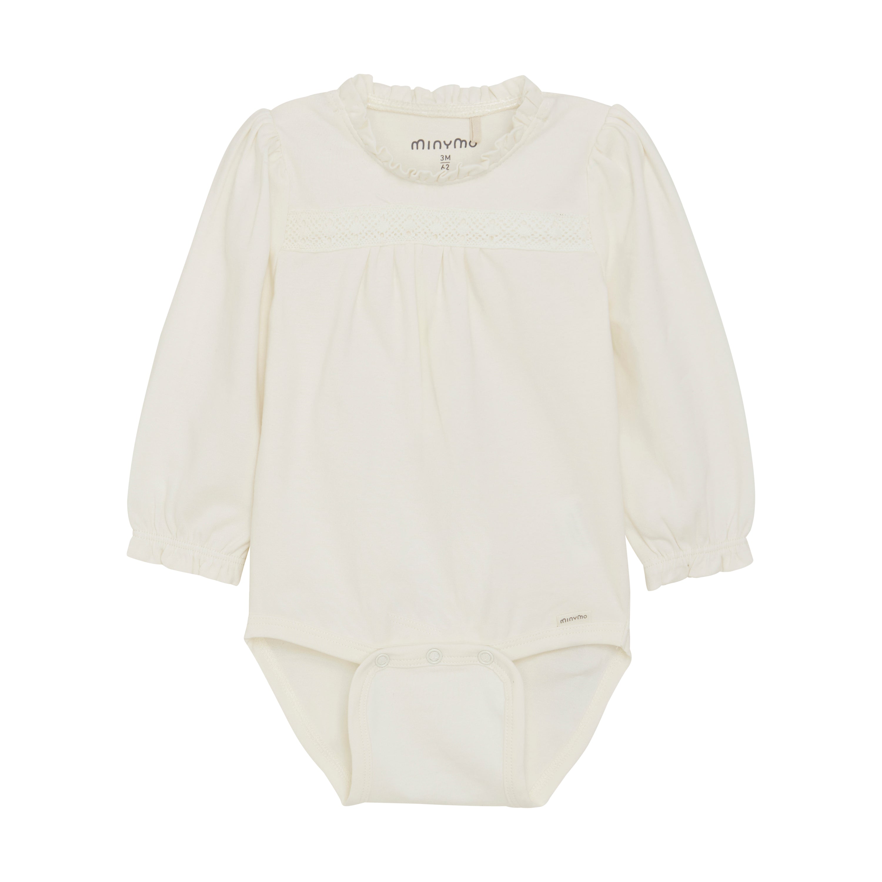 Cream Long Sleeve Bodysuit Minymo
