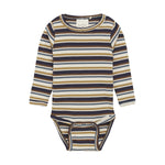 Striped Long Sleeve Onesie Minymo