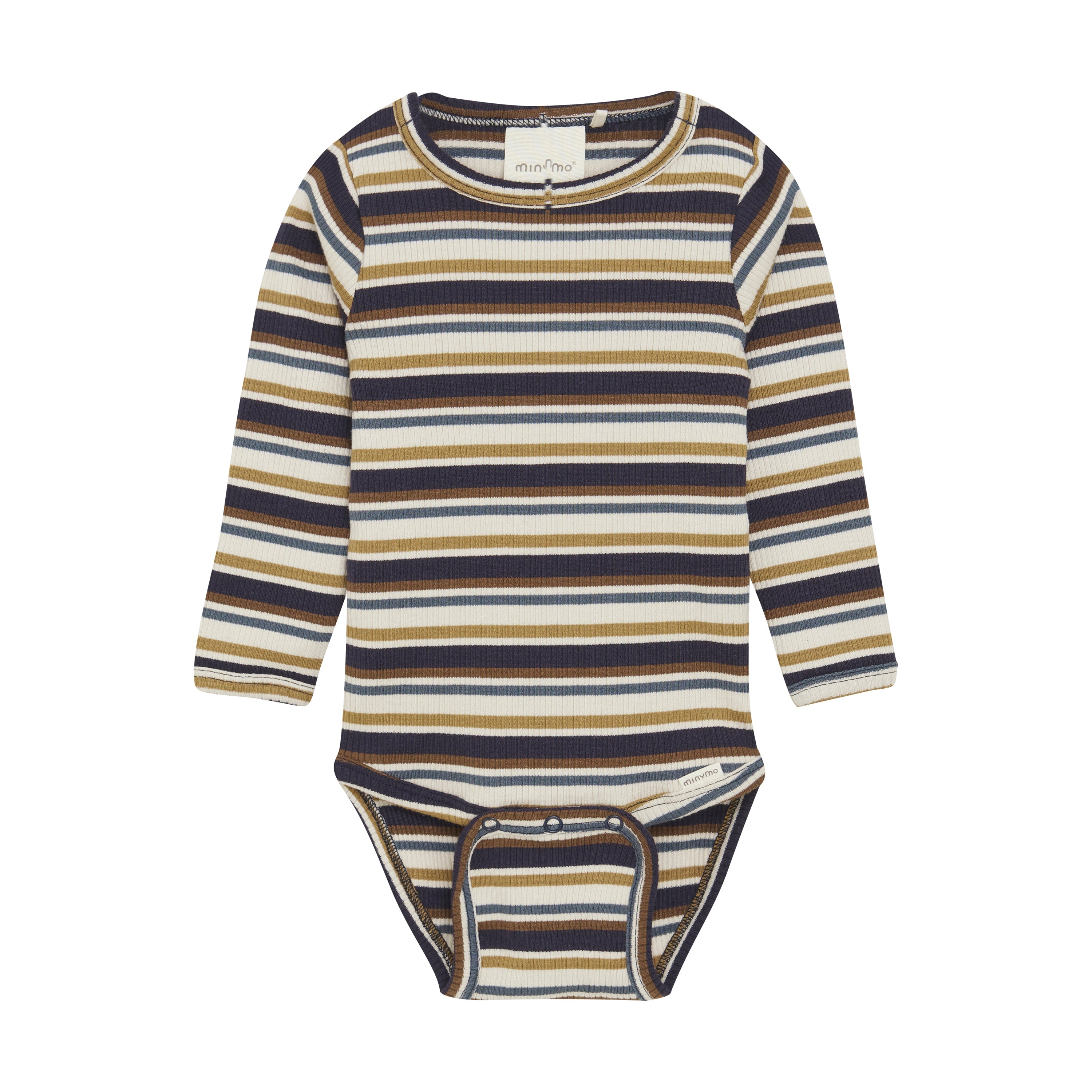 Striped Long Sleeve Onesie Minymo