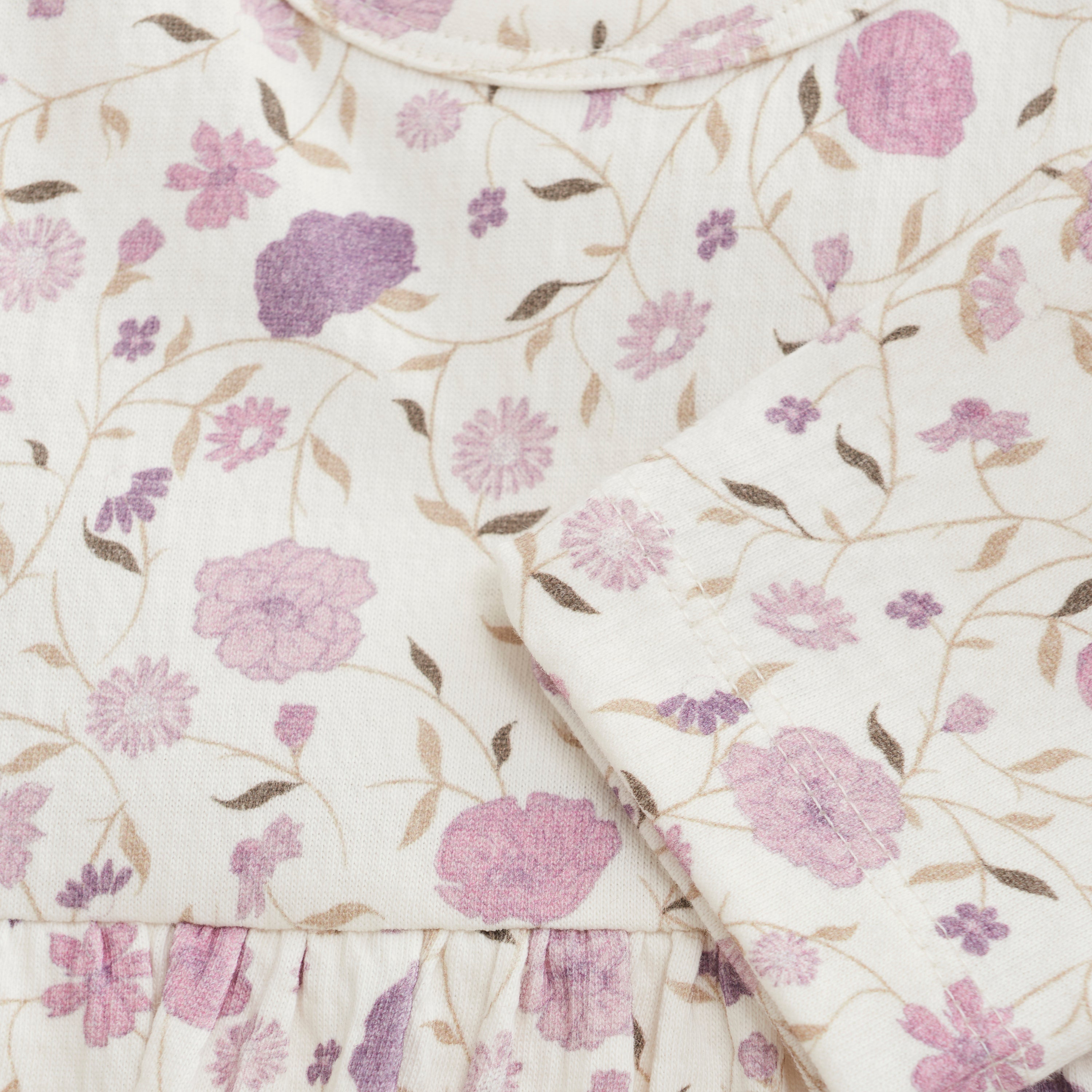 Purple Posies Print Dress Minymo