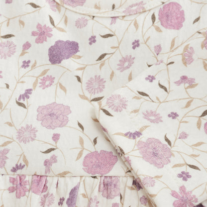 Purple Posies Print Dress