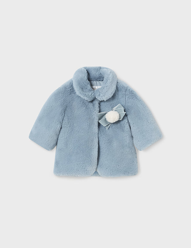 Baby Snow Blue Faux Fur Coat mayoral