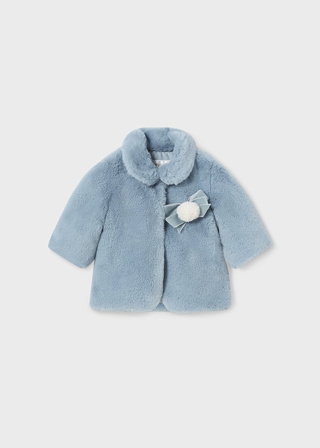 Baby Snow Blue Faux Fur Coat mayoral
