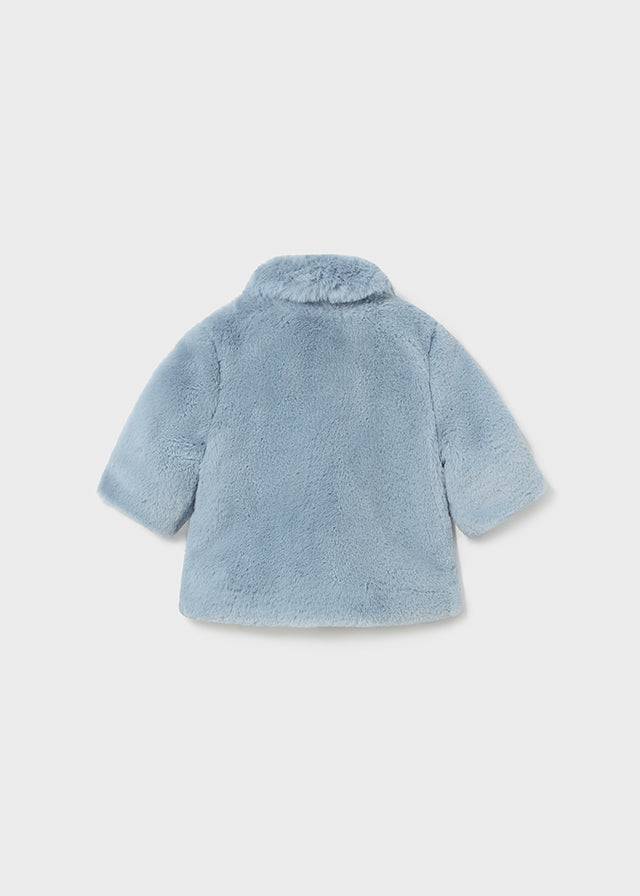 Baby Snow Blue Faux Fur Coat mayoral