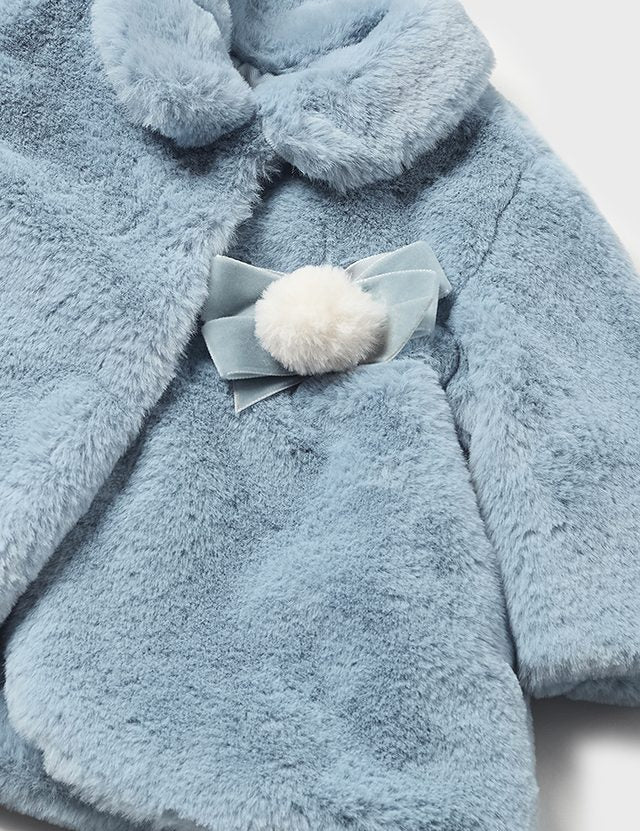 Baby Snow Blue Faux Fur Coat mayoral