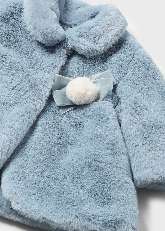 Baby Snow Blue Faux Fur Coat mayoral