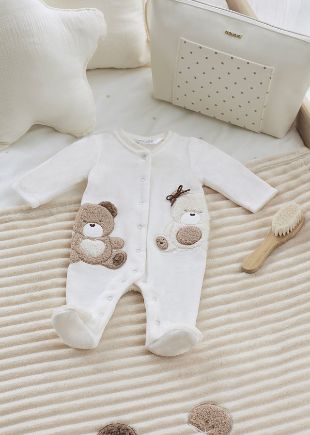 Baby Teddy Velour Onesie mayoral