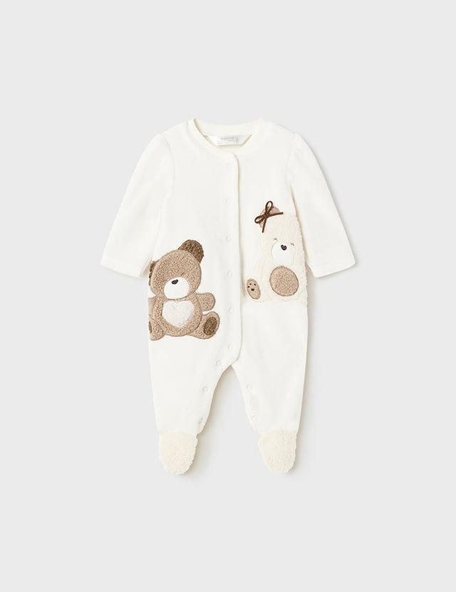 Baby Teddy Velour Onesie mayoral