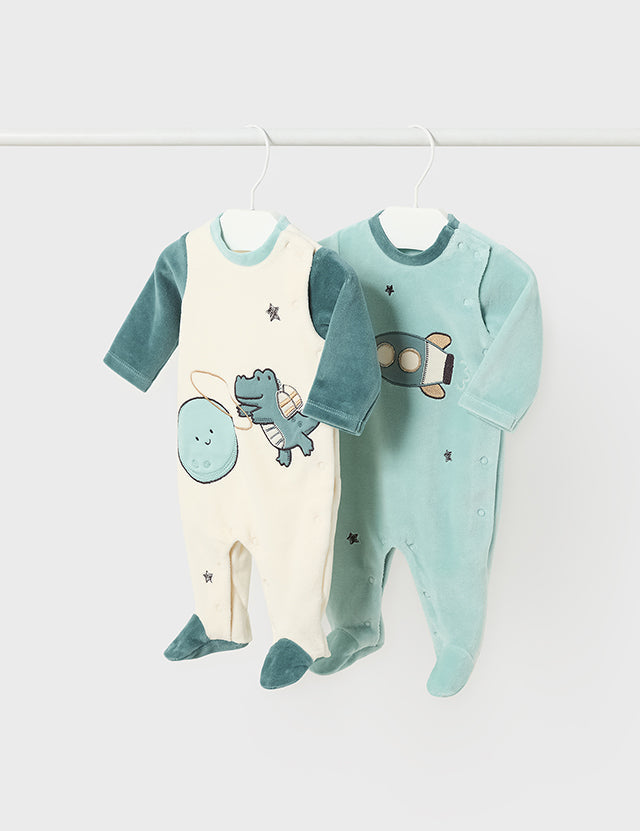 Baby Space Velour Onesie Set mayoral