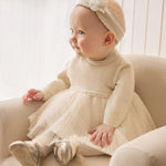 Baby Pleated Knit Tulle Dress mayoral