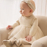 Baby Pleated Knit Tulle Dress mayoral