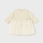 Baby Pleated Knit Tulle Dress mayoral