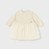 Baby Pleated Knit Tulle Dress mayoral