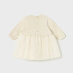 Baby Pleated Knit Tulle Dress mayoral