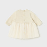 Baby Pleated Knit Tulle Dress mayoral