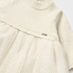 Baby Pleated Knit Tulle Dress mayoral