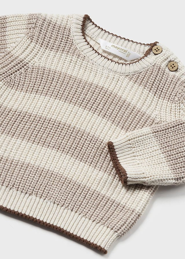 Baby Keep it Neutral Striped Sweater mayoral