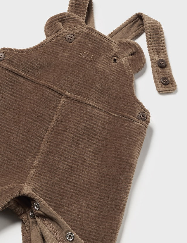 Baby Mocha Brown Corduroy Overalls mayoral