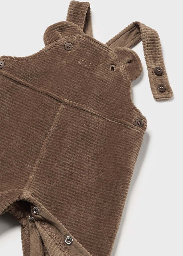 Baby Mocha Brown Corduroy Overalls mayoral