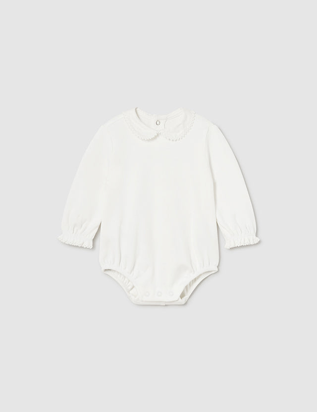 Baby Long Sleeve Ruffle Neck Bodysuit mayoral