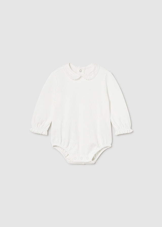 Baby Long Sleeve Ruffle Neck Bodysuit mayoral