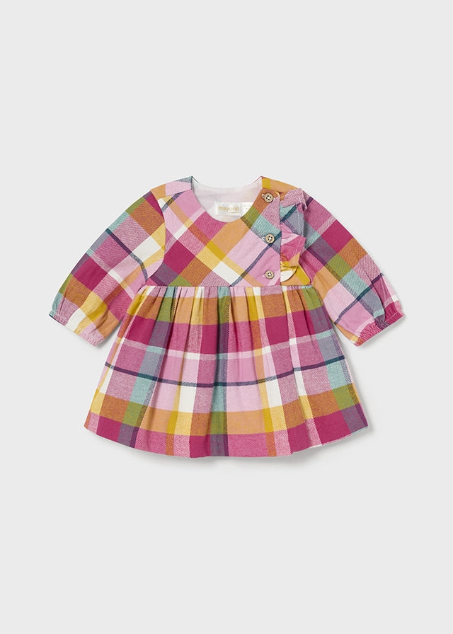 Baby Happy Holidays Plaid Dress mayoral