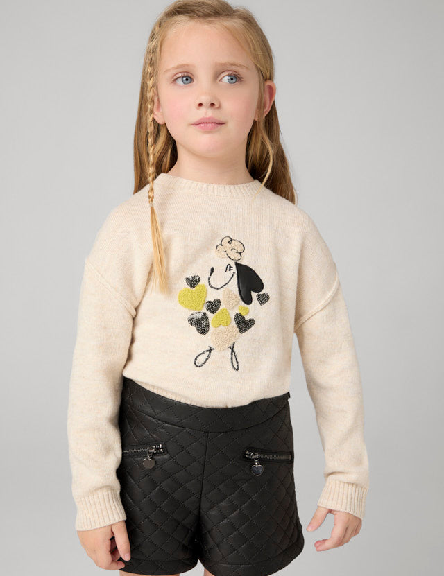 Toddler Leather Quilted Shorts mayoral