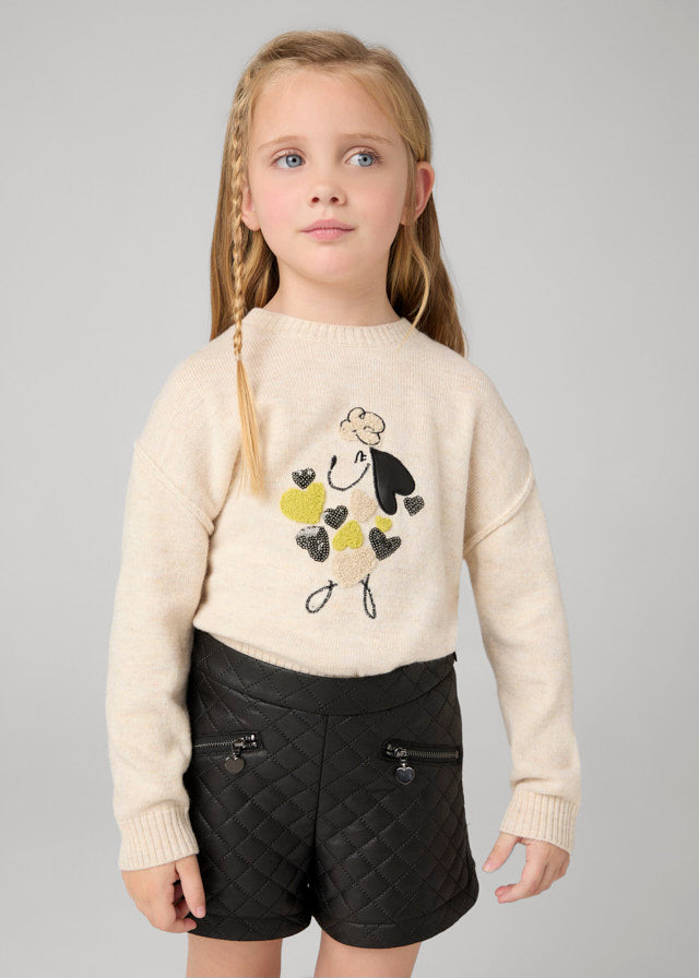 Toddler Leather Quilted Shorts mayoral