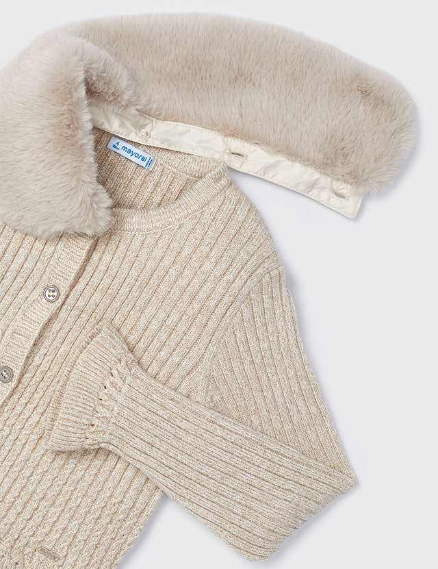 Toddler Winter Skies Fur Trimmed Cardigan mayoral
