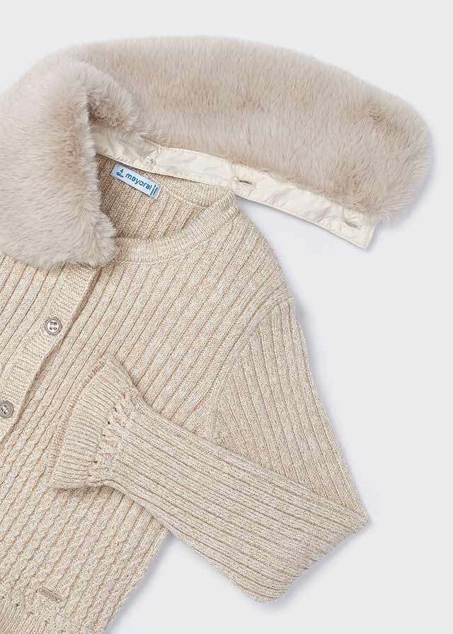 Winter Skies Fur Trimmed Cardigan