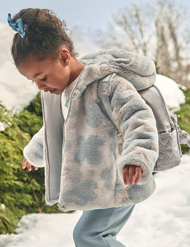 Toddler Snow is Falling Fur Coat mayoral
