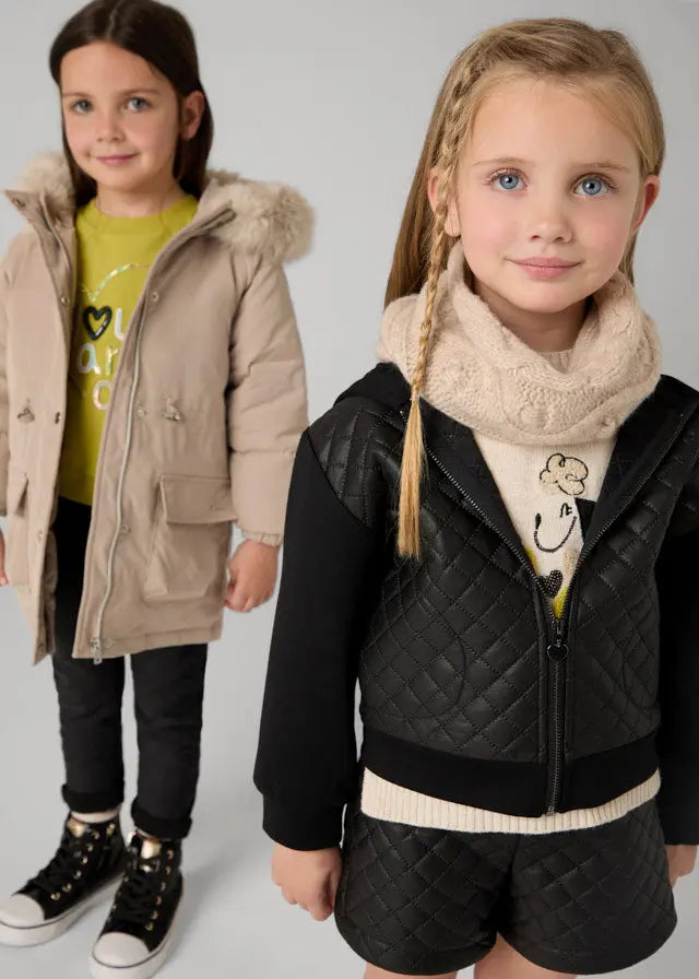 Toddler Leather Quilted Coat mayoral