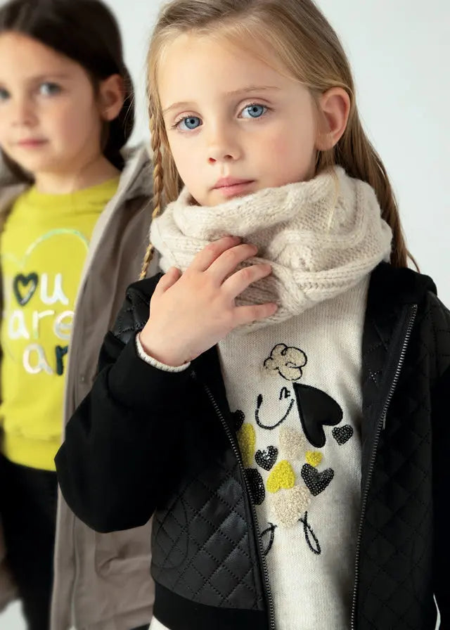 Toddler Leather Quilted Coat mayoral