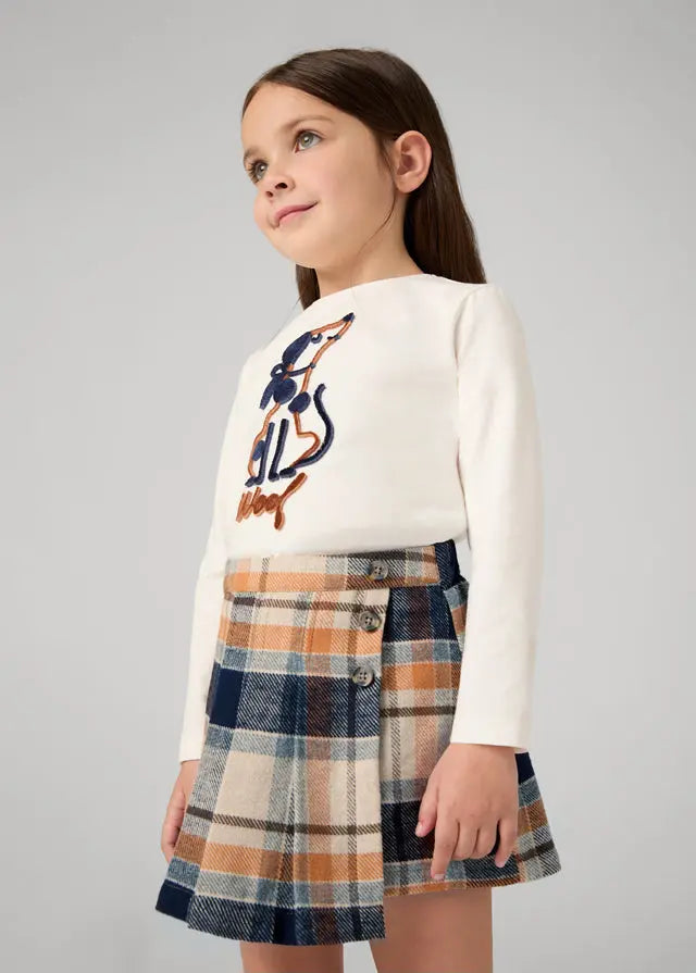 Toddler Autumn Plaid Buttoned Skirt mayoral