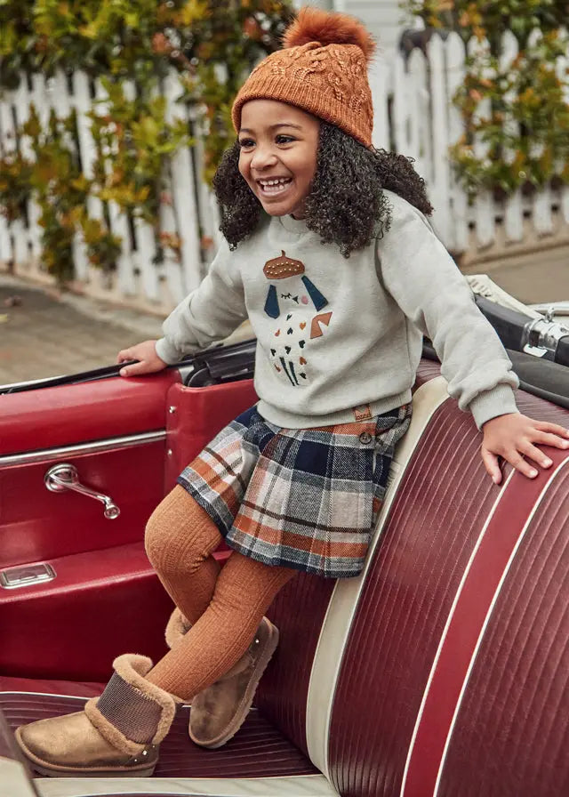 Toddler Autumn Plaid Buttoned Skirt mayoral