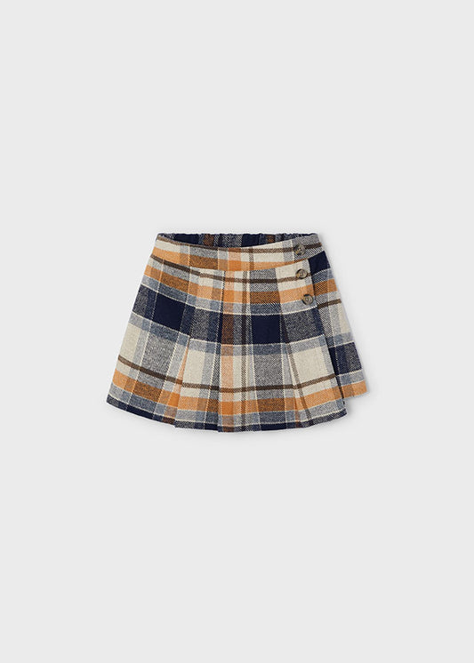 Autumn Plaid Buttoned Skirt