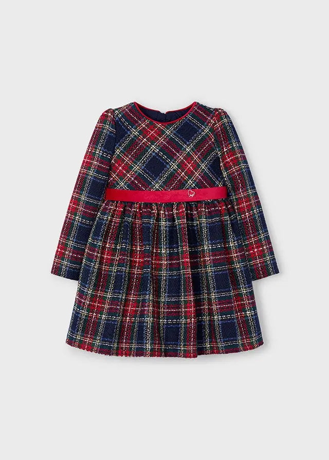 Toddler Happy Holidays Plaid Dress mayoral