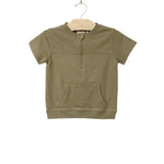 Toddler Half Zip Tee- Dusky Green City Mouse Studio