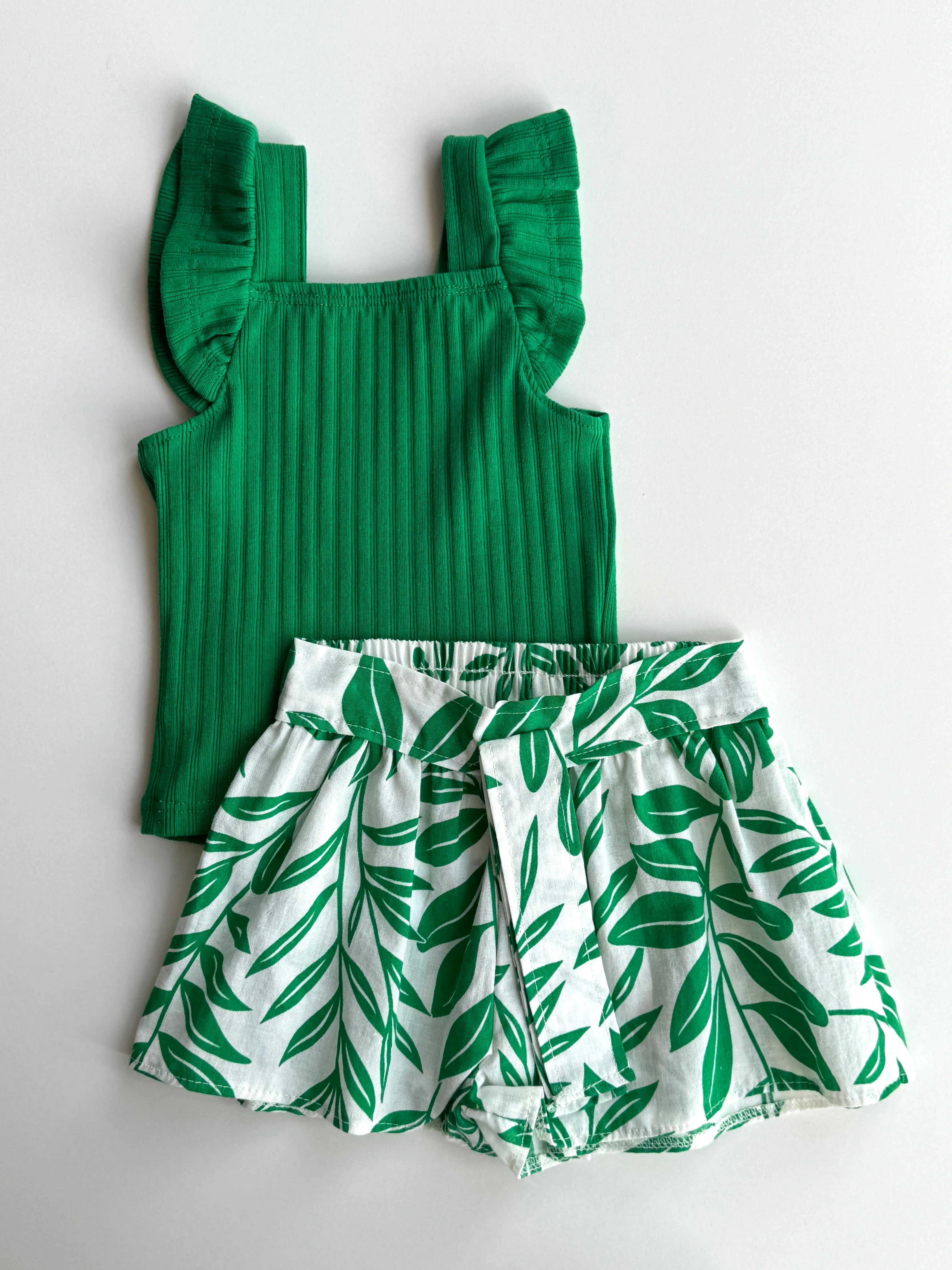 Kid Green Floral Set milon