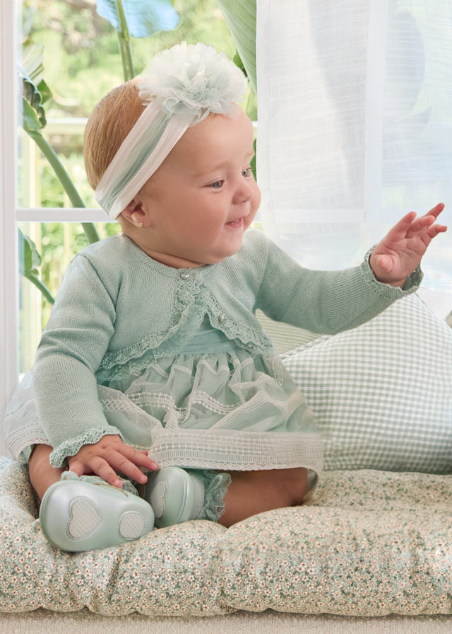 Baby Sunday Best Shrug in Jade mayoral